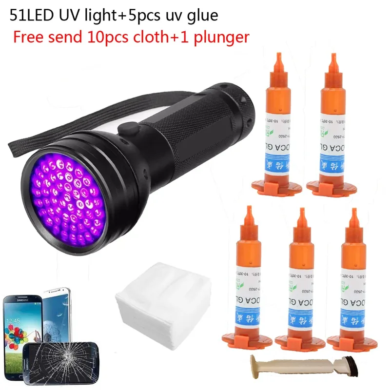 Liquid Uv Glue Kit - 51 led lumière UV 5 pcs/lot