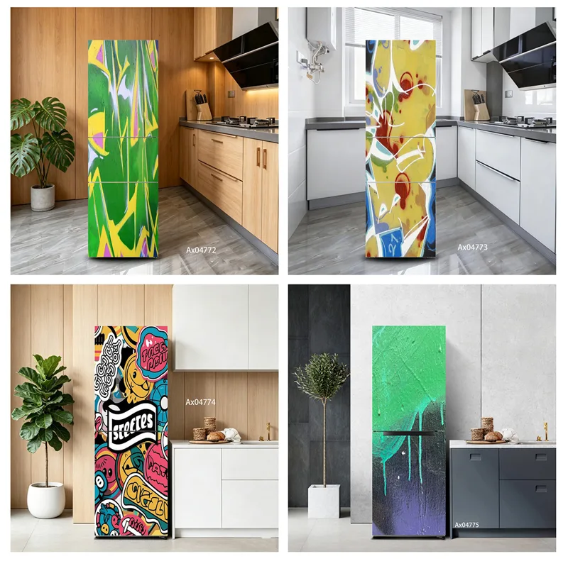 Full Cover Adhesive - Autocollant mural adhésif pour réfrigérateur, motif