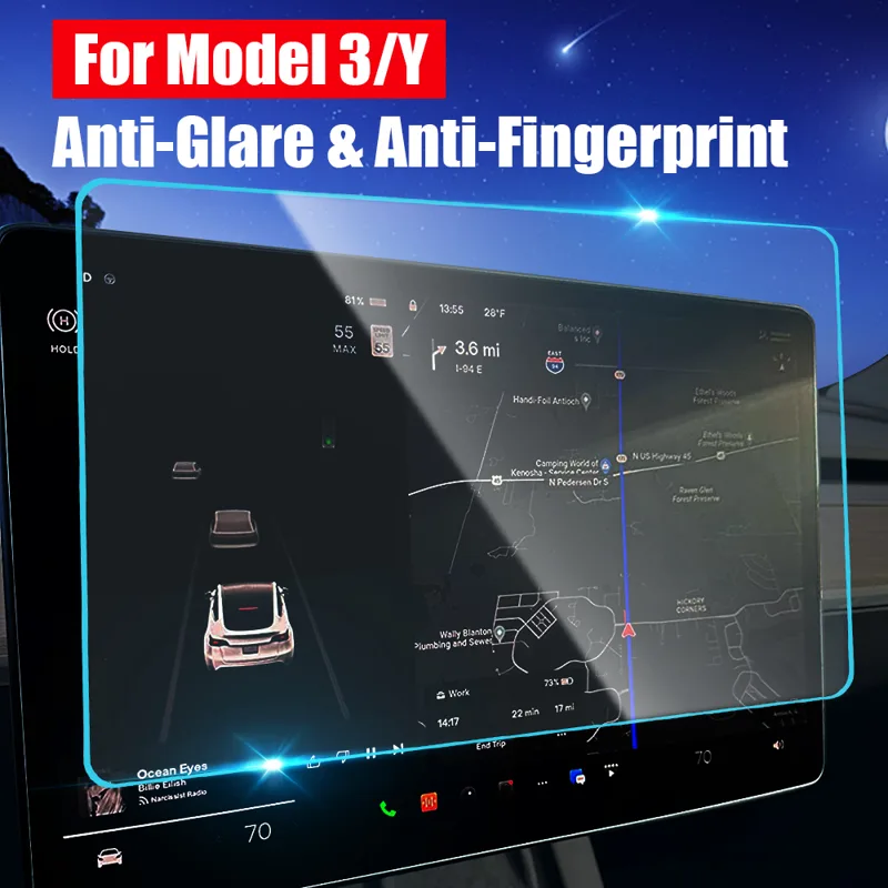 Matte Anti Glare Screen - Protecteur d'écran pour Tesla modèle 3/Y